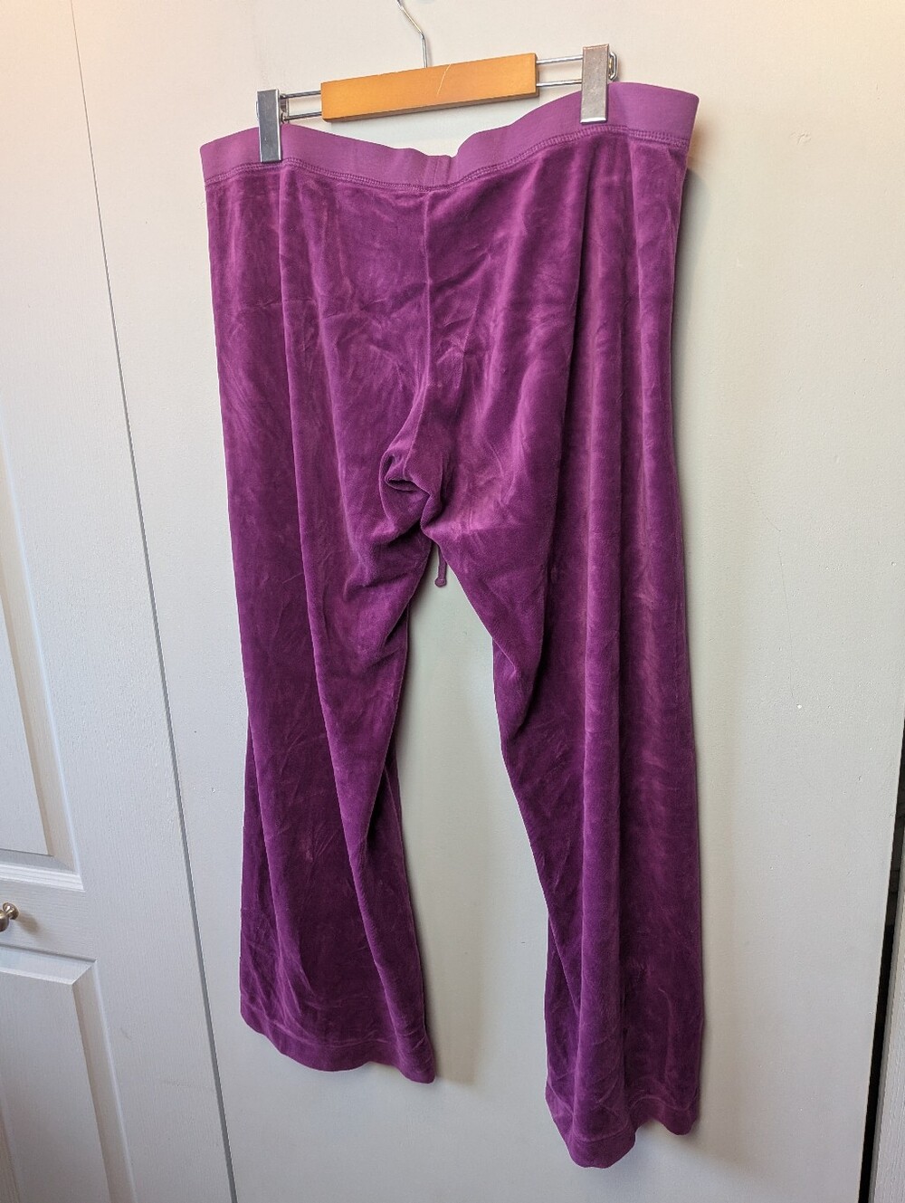 VTG Y2K JUICY COUTURE Velvet Purple Sweatpants Size XL Made Un USA 00' Low Waist - Picture 5 of 9